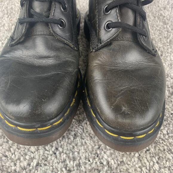 Vintage Dr. Martens Girls Combat Boots Size 3 Black Made in England Leather 1460 - Picture 7 of 10
